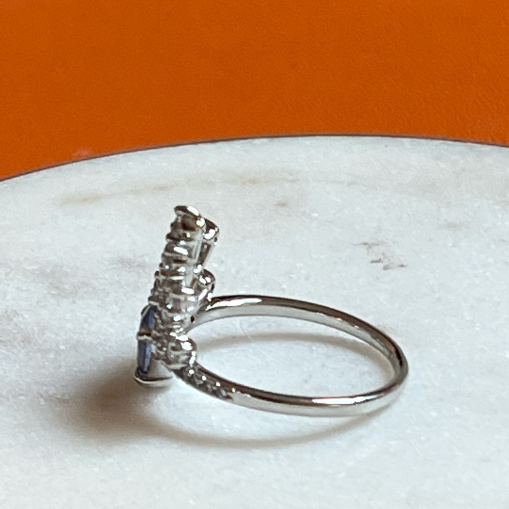 Major Wow Statement Crown Ring, Blue Tanzanite Cz… - image 3